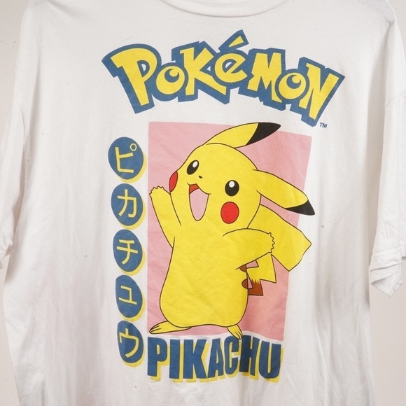 Pokemon Pikachu Graphic Men’s T-Shirt‎ 2XL White Yellow Anime TV Show - Picture 2 of 8
